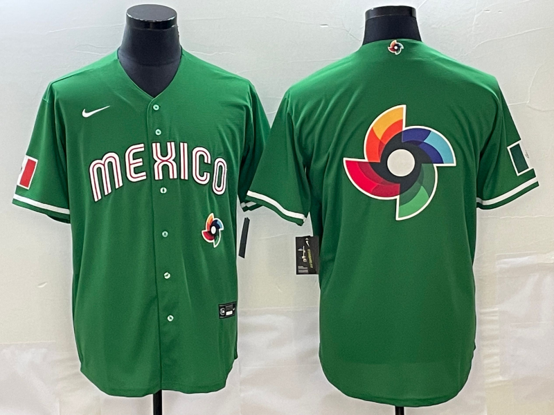 Men 2025 MLB world cup Mexico green Nike jersey 009